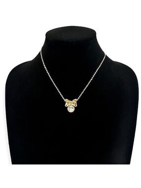 SWAROVSKI 🎀 Must-Have 🎀 Gold-Tone Bow Necklace w Crystal Pendant | NWOT